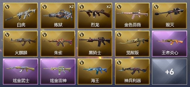 穿越火线（CF）1王者武器 2炫金武器 16V武器 5皮肤 可排位 枪王