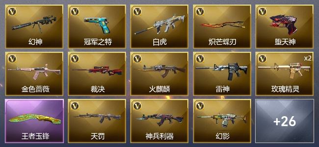 穿越火线（CF）3王者武器 34V武器 14皮肤 可排位 传奇