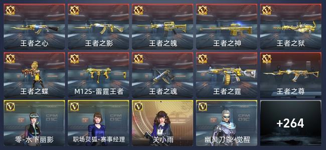 穿越火线：枪战王者10王者 267英雄武器 11英雄角色 336万化 新锐