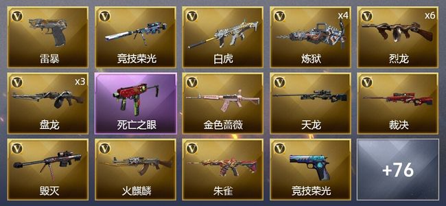 穿越火线（CF）5王者武器 9炫金武器 110V武器 4V角色 14皮肤 不可排位 宗师