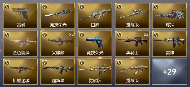 穿越火线（CF）1炫金武器 41V武器 3V角色 14皮肤 可排位 宗师