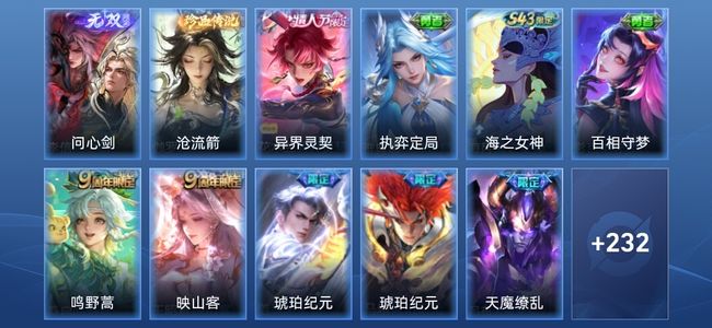 王者荣耀V6 1无双 16传说 63史诗 244皮肤 荣耀王者