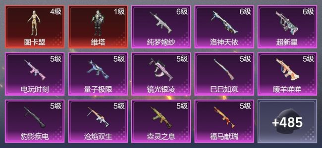 和平精英22升级枪 6粉装 10尾迹 279枪皮 193套装 104742热力 16印记 皇冠