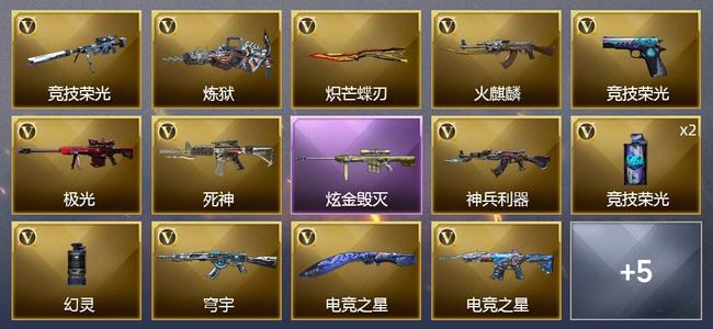 穿越火线（CF）1炫金武器 14V武器 1V角色 2皮肤 可排位 传奇