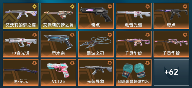 无畏契约2金皮 18橙皮 6紫皮 76皮肤 4,0650皮肤总价值 960已用源晶 神话