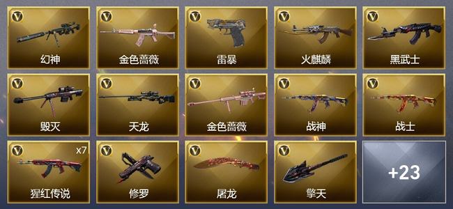 穿越火线（CF）2王者武器 1炫金武器 33V武器 5皮肤 可排位 枪王