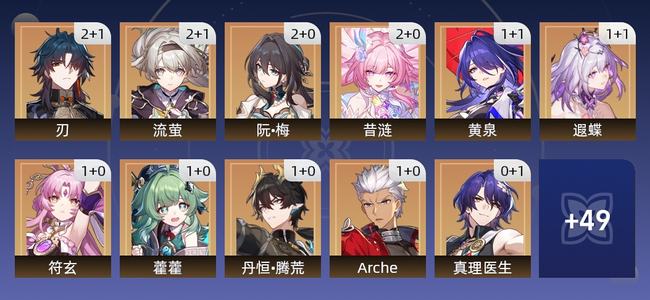 崩坏：星穹铁道101黄 67角色黄 34光锥黄 38五星角色 14五星光锥 70级 女主