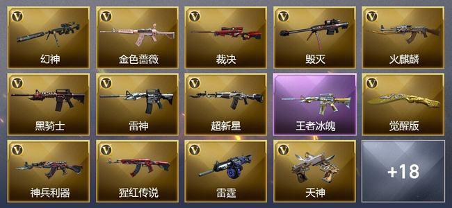 穿越火线（CF）4王者武器 23V武器 3V角色 10皮肤 可排位