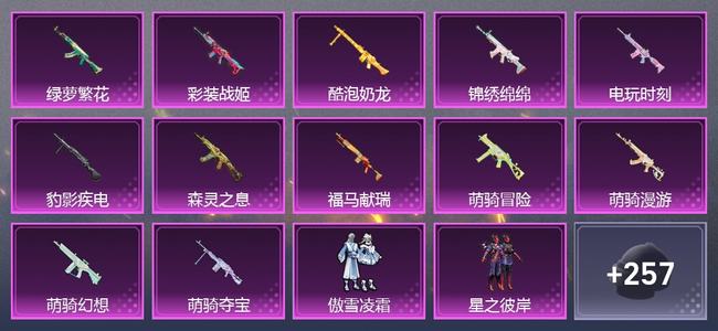 和平精英0载具 12升级枪 7粉装 5尾迹 128套装 59797热力 1印记