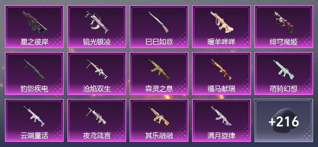 和平精英0载具 18升级枪 7粉装 6尾迹 162套装 69123热力 7印记