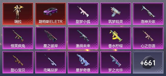 和平精英7载具 28升级枪 33粉装 21尾迹 375套装 192853热力 28印记