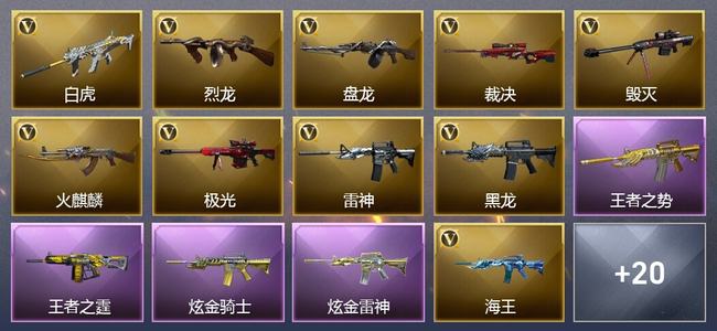 穿越火线（CF）2王者武器 2炫金武器 28V武器 1V角色 8皮肤 可排位 大师