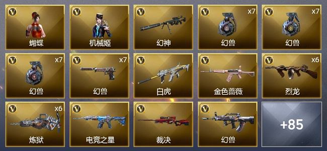穿越火线（CF）12王者武器 3炫金武器 99V武器 4V角色 30皮肤 可排位 宗师