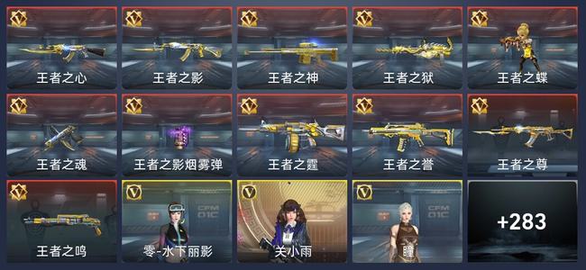 穿越火线：枪战王者V3 11王者 287英雄武器 10英雄角色 379万化 专家S