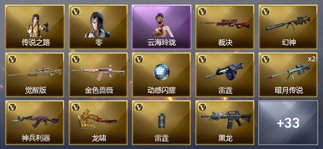 穿越火线（CF）41V武器 1V角色 19皮肤 可排位 传奇