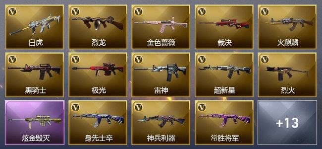 穿越火线（CF）1炫金武器 24V武器 11皮肤 可排位 新锐