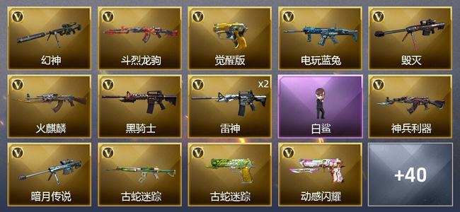穿越火线（CF）1王者武器 42V武器 2V角色 27皮肤 可排位 传奇