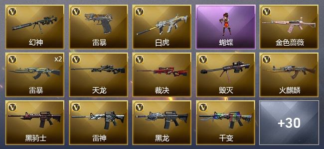 穿越火线（CF）2炫金武器 67V武器 1V角色 6皮肤 可排位 新锐
