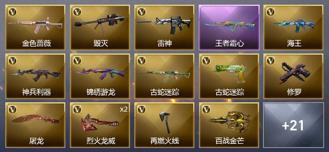 穿越火线（CF）1王者武器 25V武器 5V角色 8皮肤 可排位