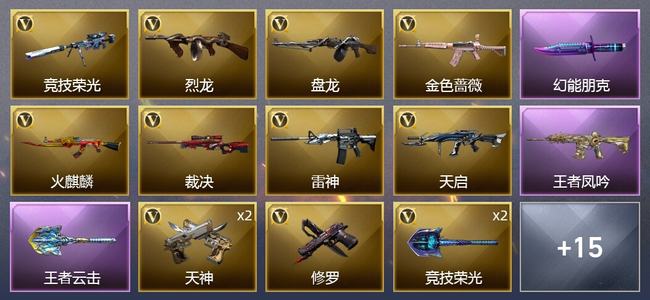 穿越火线（CF）3王者武器 15V武器 3V角色 7皮肤 可排位 传奇
