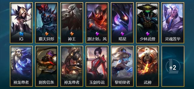英雄联盟（LOL）1臻彩 1限定 2传说 15皮肤 2炫彩 52英雄 黄铜