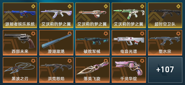 无畏契约5金皮 29橙皮 12紫皮 121皮肤 8,3080皮肤总价值 1505已用源晶 钻石