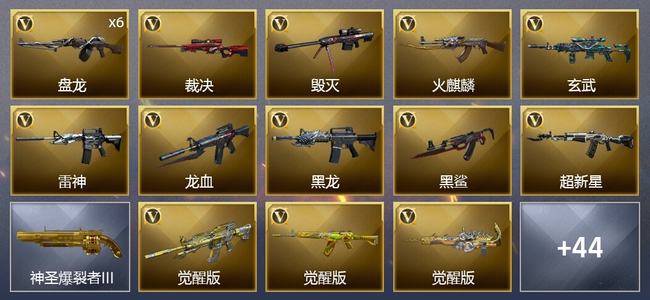 穿越火线（CF）1炫金武器 31V武器 2V角色 10皮肤 可排位 新锐
