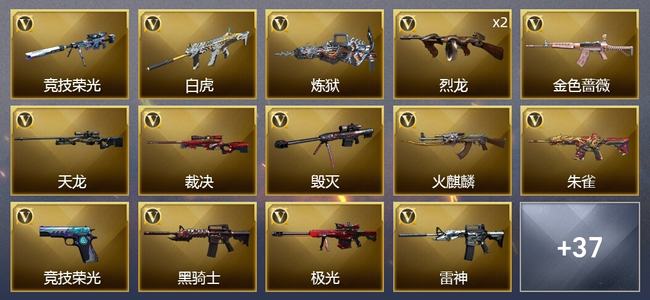 穿越火线（CF）4王者武器 2炫金武器 58V武器 4V角色 15皮肤 可排位 枪王