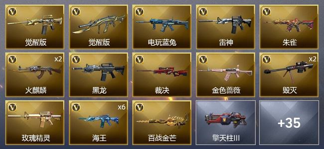 穿越火线（CF）1炫金武器 29V武器 3V角色 24皮肤 可排位 专家