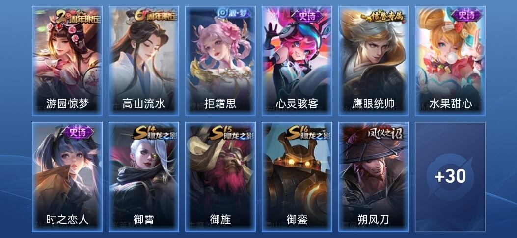 王者荣耀7史诗 41皮肤 尊贵铂金IV