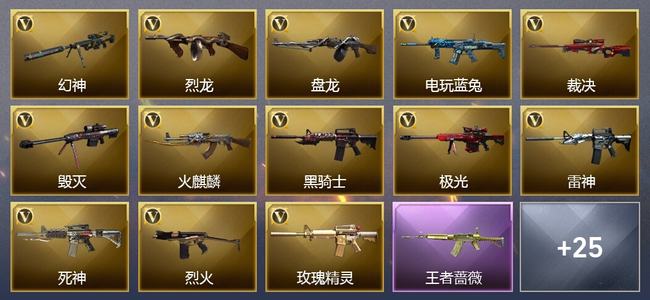 穿越火线（CF）2王者武器 2炫金武器 31V武器 2V角色 19皮肤 可排位 传奇