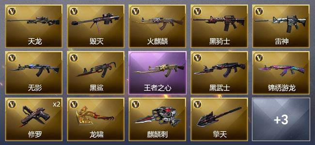 穿越火线（CF）1王者武器 17V武器 2V角色 1皮肤 可排位 新锐