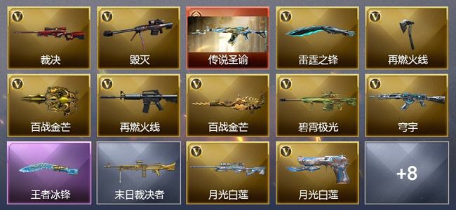 穿越火线（CF）1传说武器 1王者武器 13V武器 3V角色 3皮肤 可排位 枪王