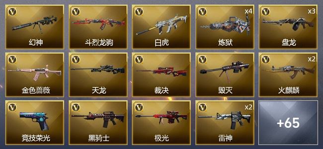穿越火线（CF）3王者武器 70V武器 4V角色 36皮肤 可排位 宗师