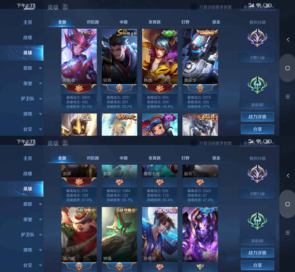 王者荣耀【104英雄218皮肤】218皮肤104英雄270铭文