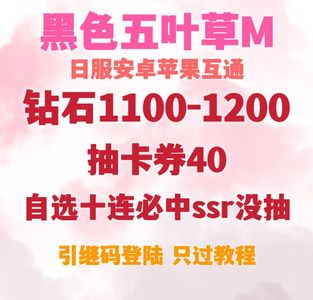 黑色五叶草M（外服）日服互通自抽