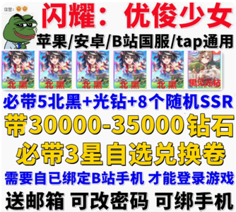 闪耀！优俊少女B站官服通用北黑3万钻石