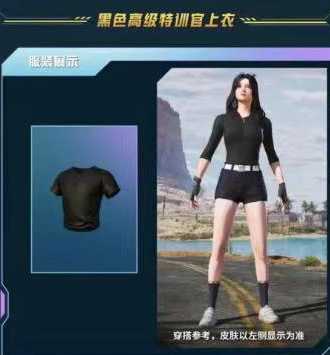 和平精英【苹果版】黑色高级特训官上衣/外观/皮肤