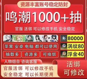 鸣潮⭐纯手工可换绑⭐900抽全角色