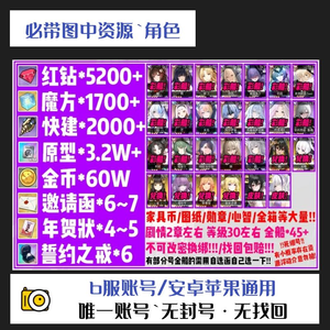碧蓝航线【20级】带图中资源`十九彩/5200钻