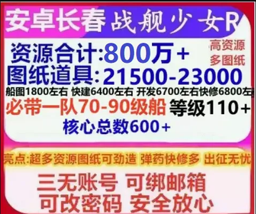 战舰少女R安卓官服900W资源号