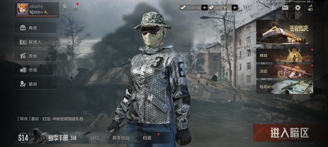 暗区突围【30级】突击/鲨鱼刀 浮鳞QBZ 手套