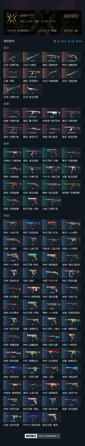 瓦罗兰特泰服 未定级 29000库存