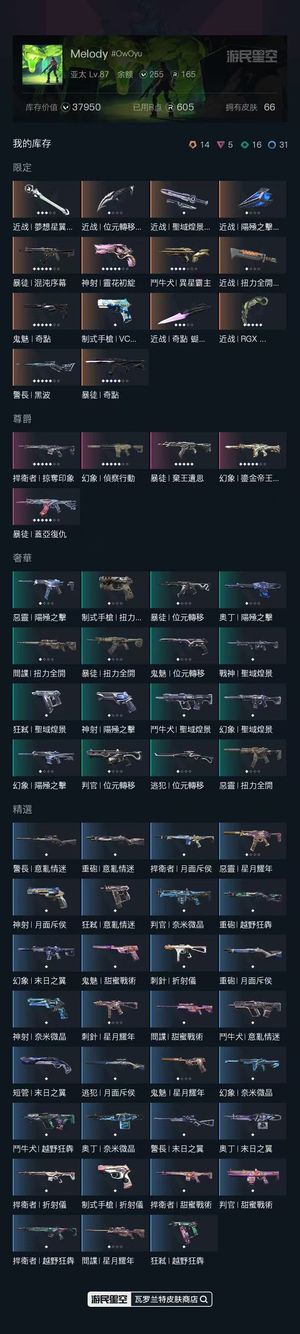 瓦罗兰特日服 未定级库存价值37950