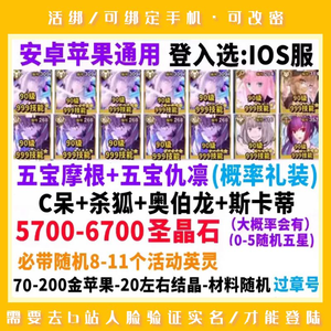 命运冠位指定（FGO）【120级】带五摩根五仇凛杀狐/5700晶