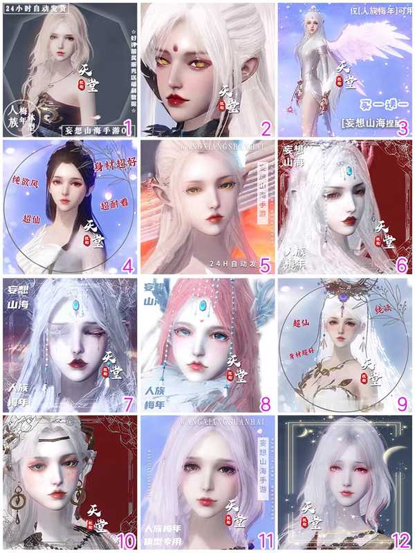 妄想山海26套妄想山海人族捏脸数据