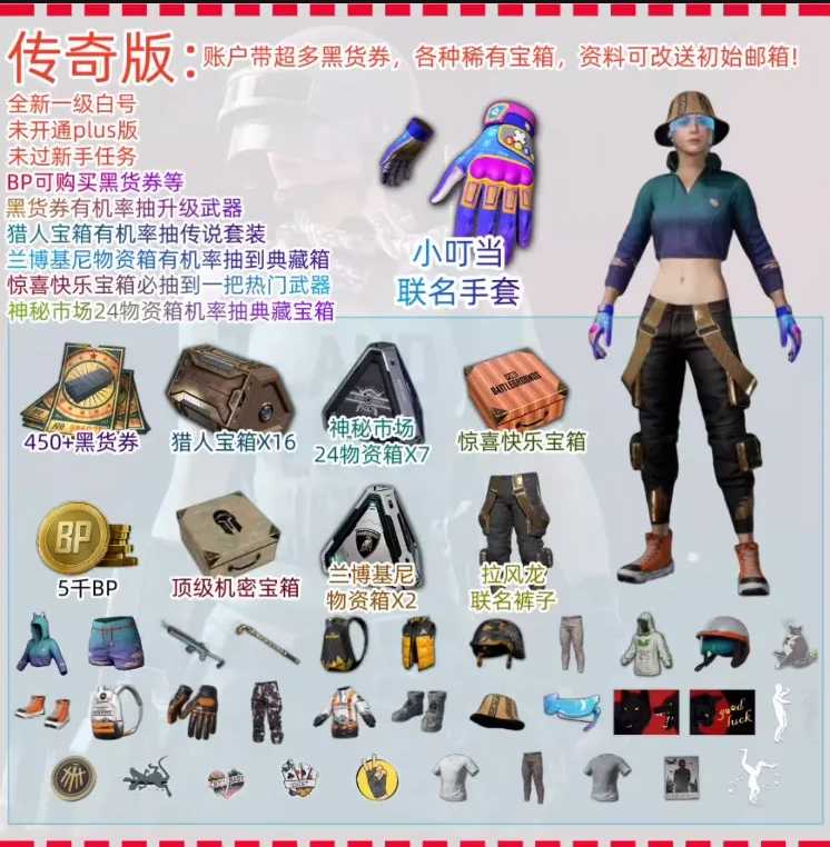 绝地求生（PUBG）悲喜套1800黑货劵皮肤武器