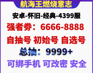 航海王：燃烧意志4399自抽号强者劵限定SSR