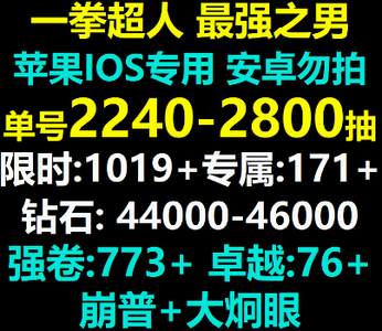一拳超人：最强之男崩普大炯眼55500钻