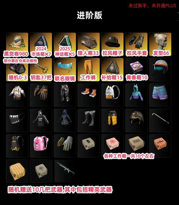 绝地求生（PUBG）980猎人宝箱33如图所示黑票
